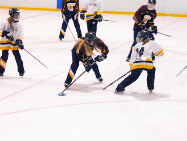 With lighting adjustments and colour correction the sparks fly on the ice.