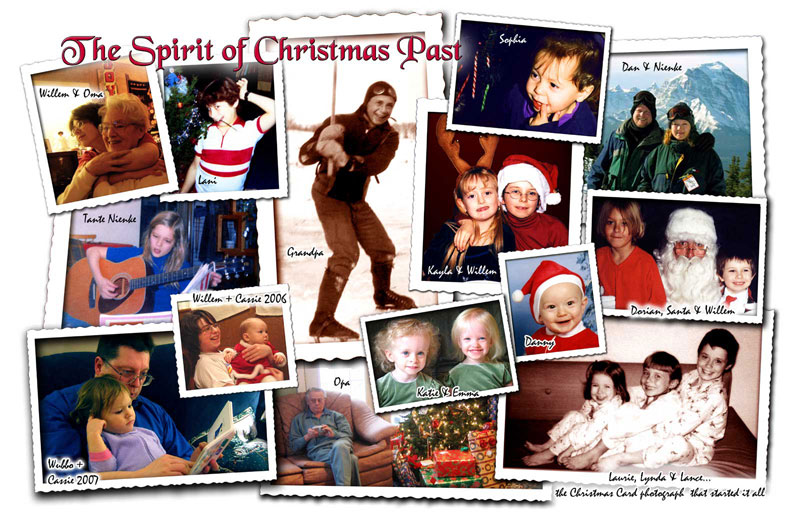 Spirit of Christmas Past family photo collage.