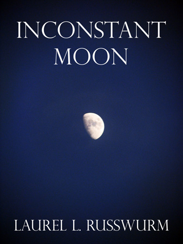 Striking image of a nearly full moon is the background image for this cover design.