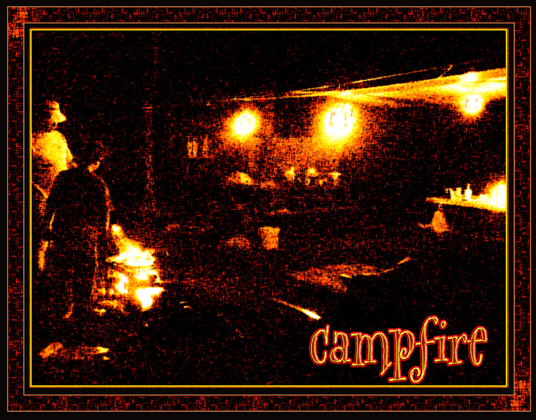 This extreme digitally enhanced image of a campfire has a Digital Matte to Order created from elements of the artwork.