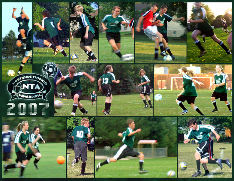 Three rows of soccer action shots make up this Digital Art Collage