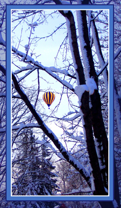 Digital Matte to Order Picture-in-Picture mixed with Solid Borders for this winter hot air balloon flight.