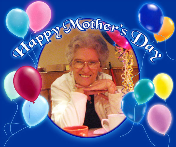 Mother's Photograph in an Oval Matte decorated with balloons