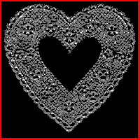 An etched black glass heart.